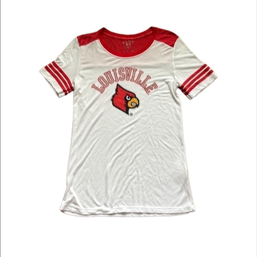 Blue 84 women’s Louisville Cardinals ringer T-shirt college U of L size Large